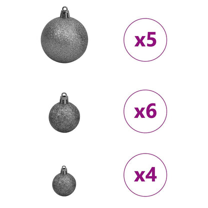 Künstlicher vorbeleuchteter Weihnachtsbaum Schwarz 150 cm PVC