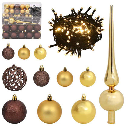 vidaXL Künstlicher vorbeleuchteter Weihnachtsbaum Schwarz 210 cm PVC