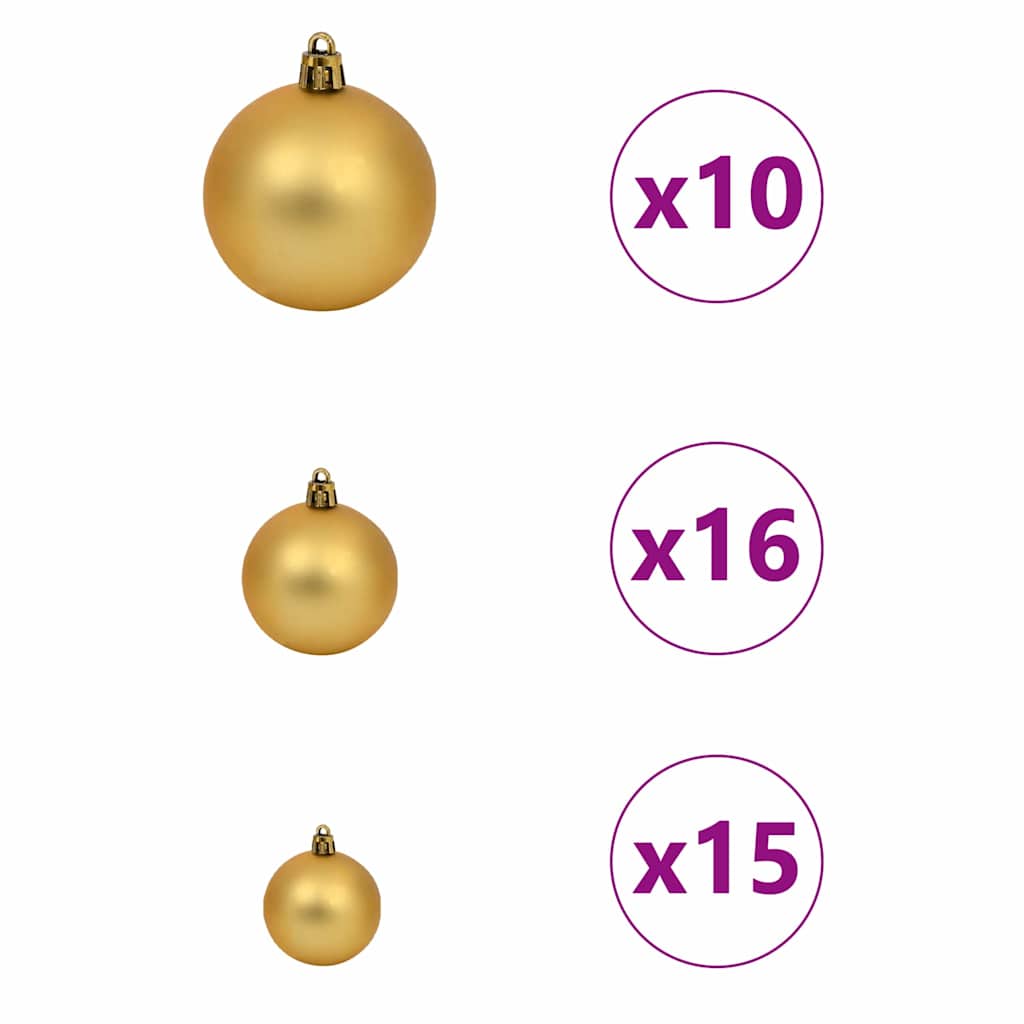 vidaXL Künstlicher vorbeleuchteter Weihnachtsbaum Schwarz 210 cm PVC