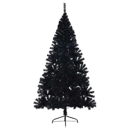 vidaXL Künstlicher vorbeleuchteter Weihnachtsbaum Schwarz 210 cm PVC