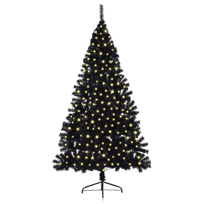 vidaXL Künstlicher vorbeleuchteter Weihnachtsbaum Schwarz 240 cm PVC