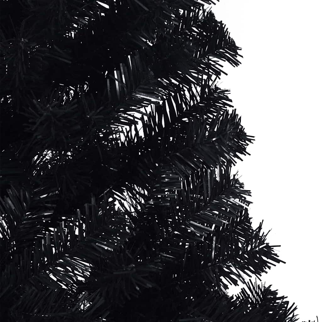 vidaXL Künstlicher vorbeleuchteter Weihnachtsbaum Schwarz 240 cm PVC