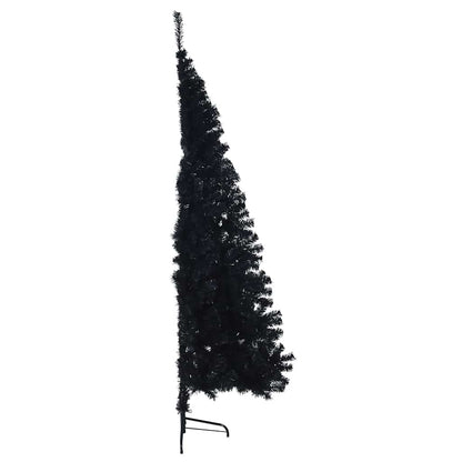 vidaXL Künstlicher vorbeleuchteter Weihnachtsbaum Schwarz 240 cm PVC