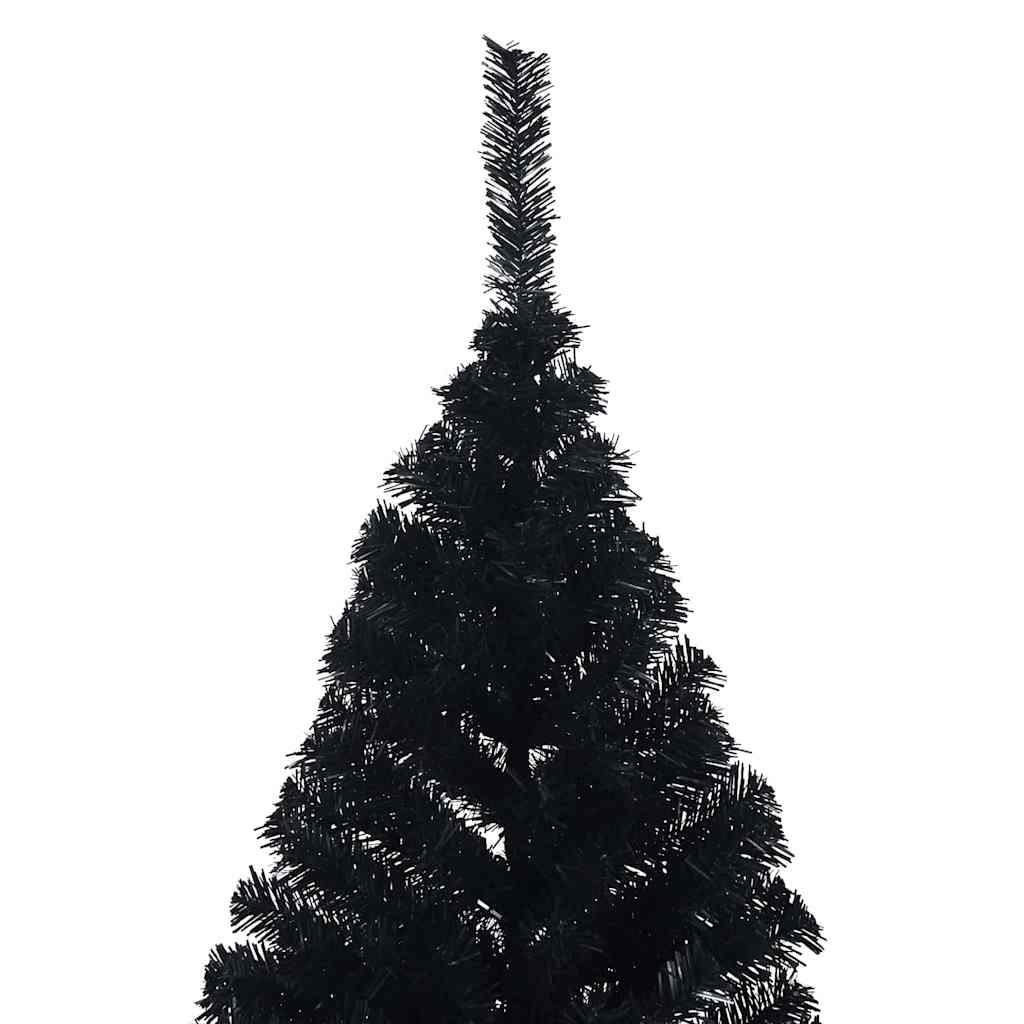 vidaXL Künstlicher vorbeleuchteter Weihnachtsbaum Schwarz 240 cm PVC
