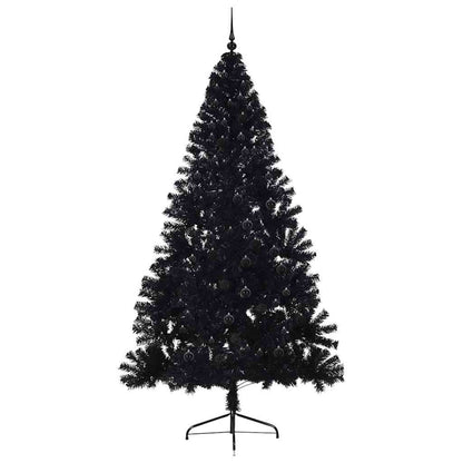 vidaXL Künstlicher vorbeleuchteter Weihnachtsbaum Schwarz 240 cm PVC