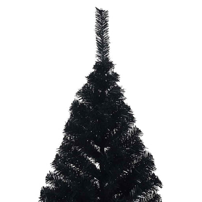 vidaXL Künstlicher vorbeleuchteter Weihnachtsbaum Schwarz 240 cm PVC