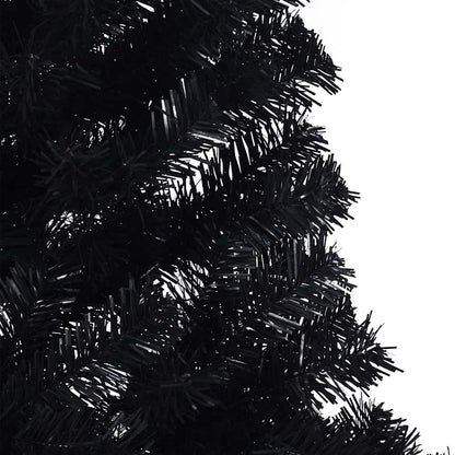 vidaXL Künstlicher vorbeleuchteter Weihnachtsbaum Schwarz 240 cm PVC