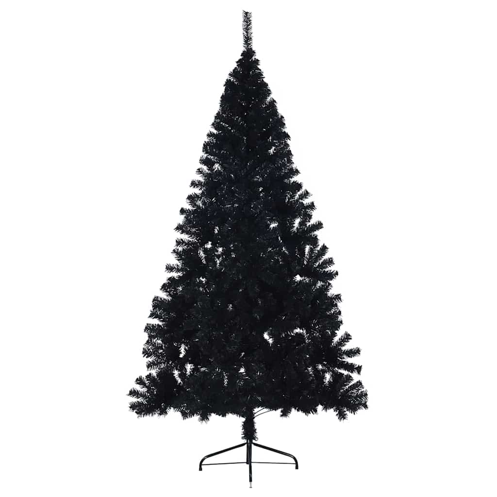 vidaXL Künstlicher vorbeleuchteter Weihnachtsbaum Schwarz 240 cm PVC