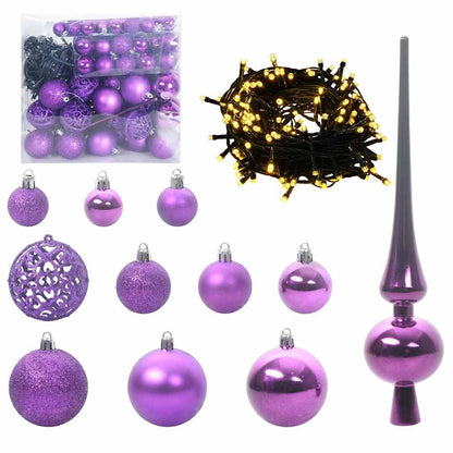 vidaXL Künstlicher vorbeleuchteter Weihnachtsbaum Schwarz 240 cm PVC