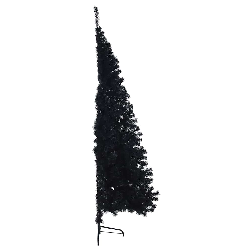 vidaXL Künstlicher vorbeleuchteter Weihnachtsbaum Schwarz 240 cm PVC