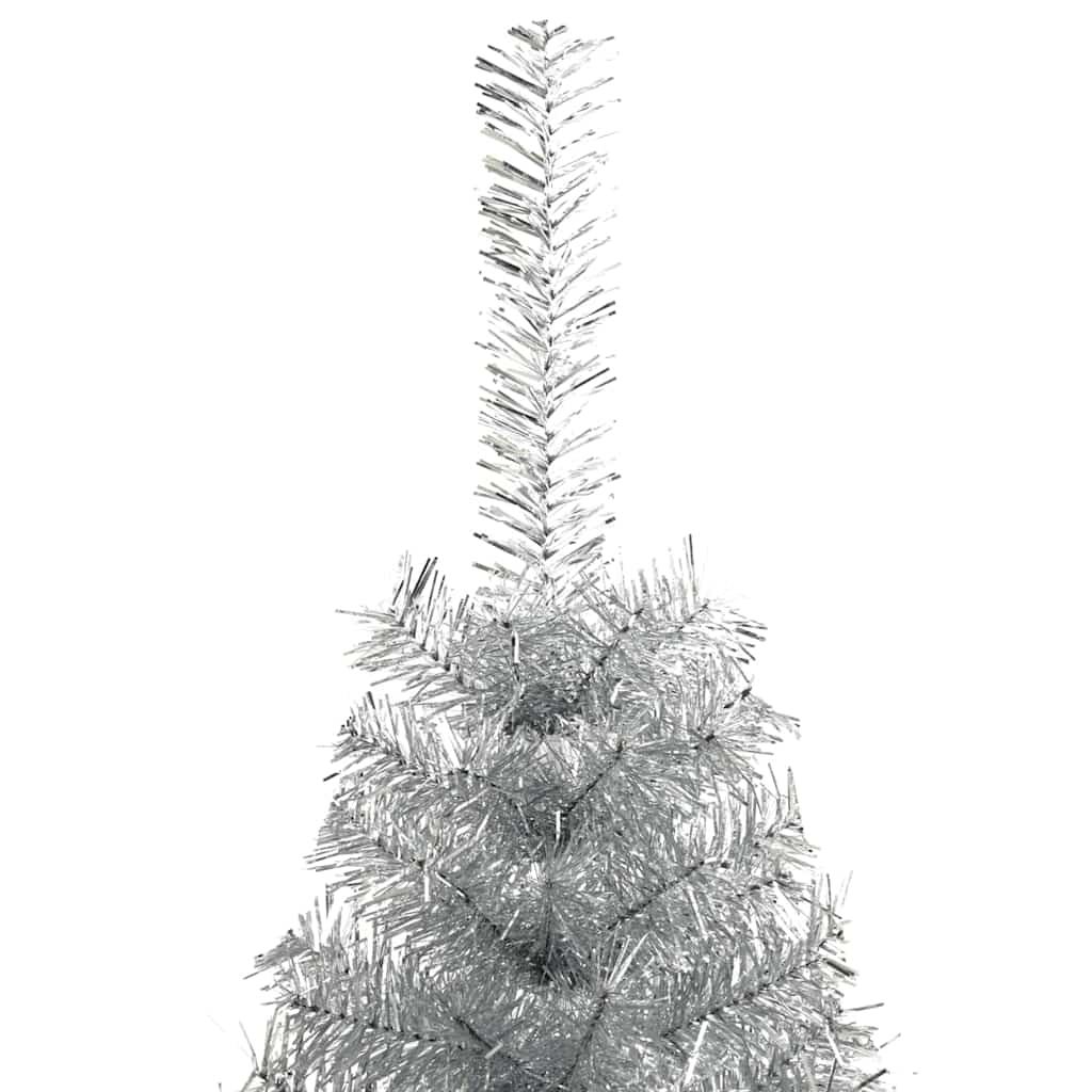 vidaXL Künstlicher vorbeleuchteter Weihnachtsbaum Silber 180 cm PET