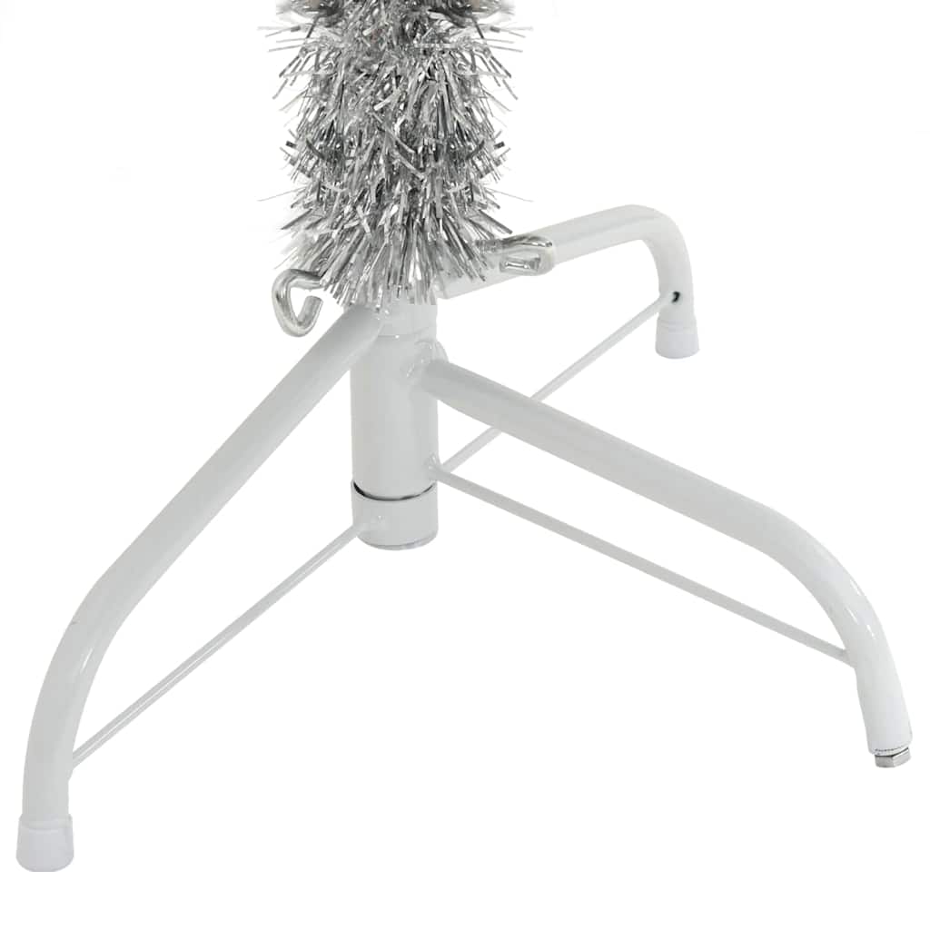 vidaXL Künstlicher vorbeleuchteter Weihnachtsbaum Silber 180 cm PET