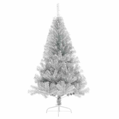 vidaXL Künstlicher vorbeleuchteter Weihnachtsbaum Silber 180 cm PET
