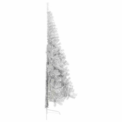 vidaXL Künstlicher vorbeleuchteter Weihnachtsbaum Silber 210 cm PET