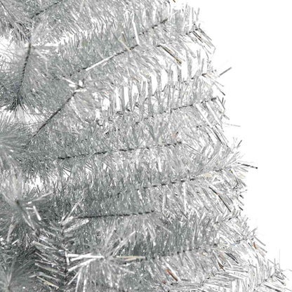 vidaXL Künstlicher vorbeleuchteter Weihnachtsbaum Silber 210 cm PET