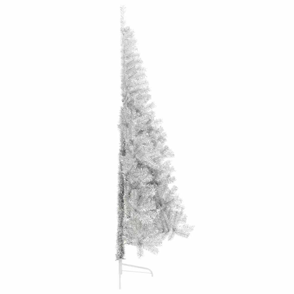 vidaXL Künstlicher vorbeleuchteter Weihnachtsbaum Silber 210 cm PET