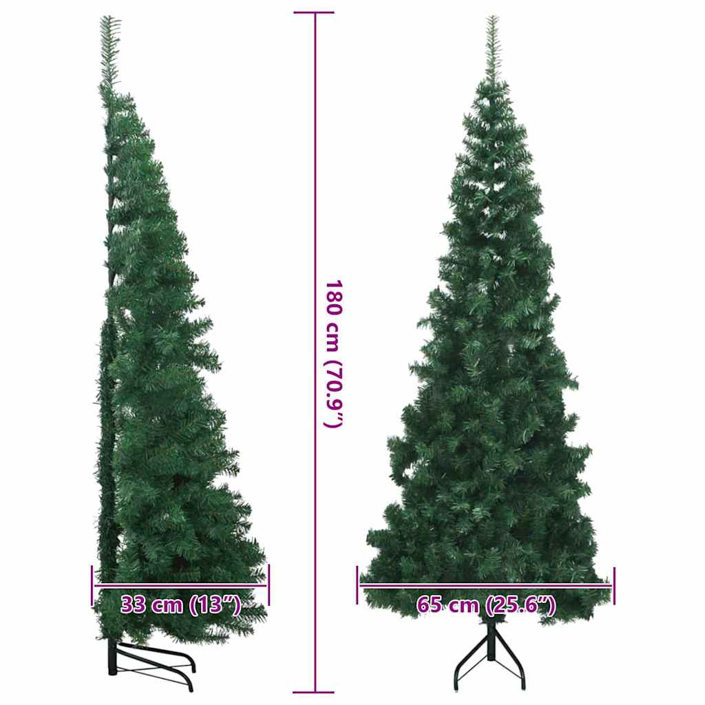 vidaXL Eckiger künstlicher Weihnachtsbaum Grün 180 cm PVC und Metall