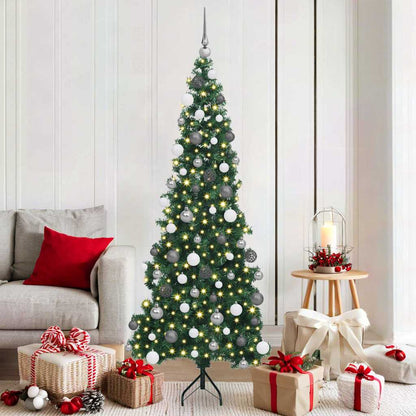 vidaXL Eckiger künstlicher Weihnachtsbaum Grün 180 cm PVC und Metall