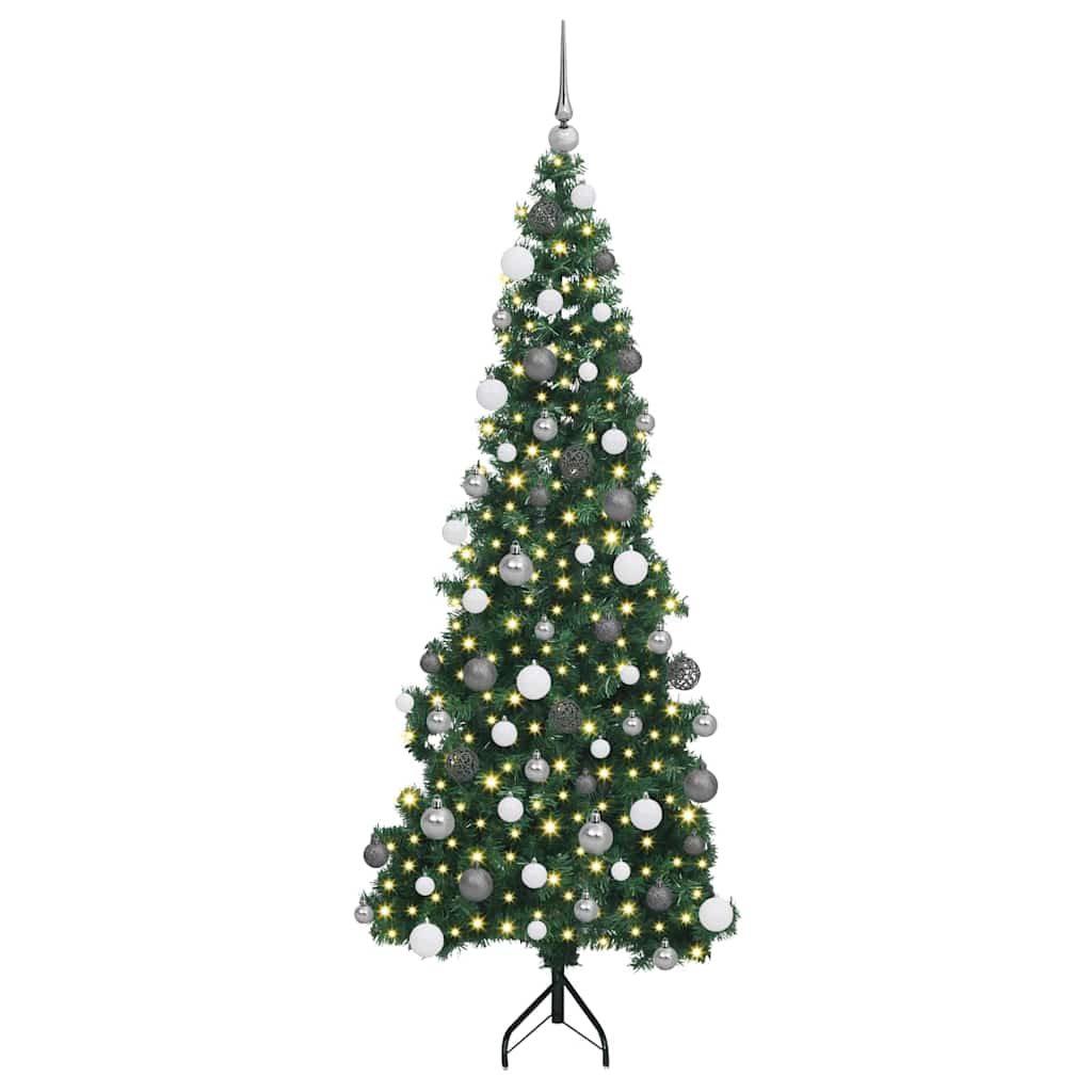 vidaXL Eckiger künstlicher Weihnachtsbaum Grün 180 cm PVC und Metall