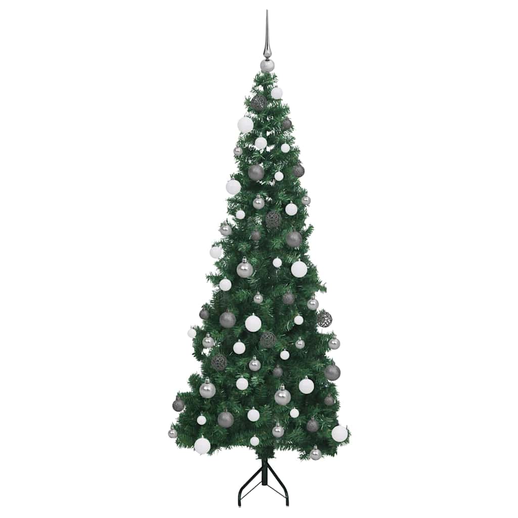 vidaXL Eckiger künstlicher Weihnachtsbaum Grün 180 cm PVC und Metall