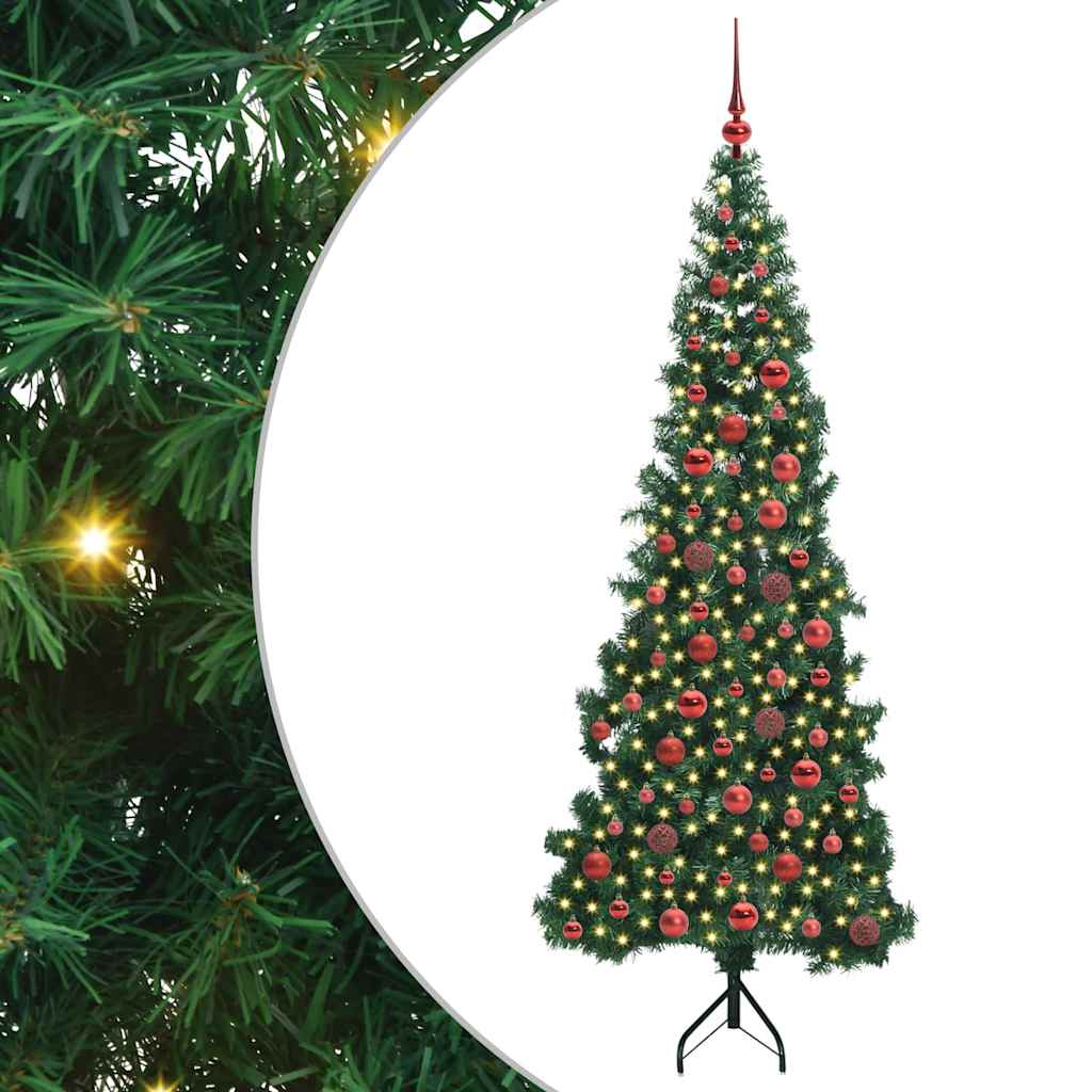 vidaXL Eckiger künstlicher Weihnachtsbaum Grün 180 cm PVC und Metall