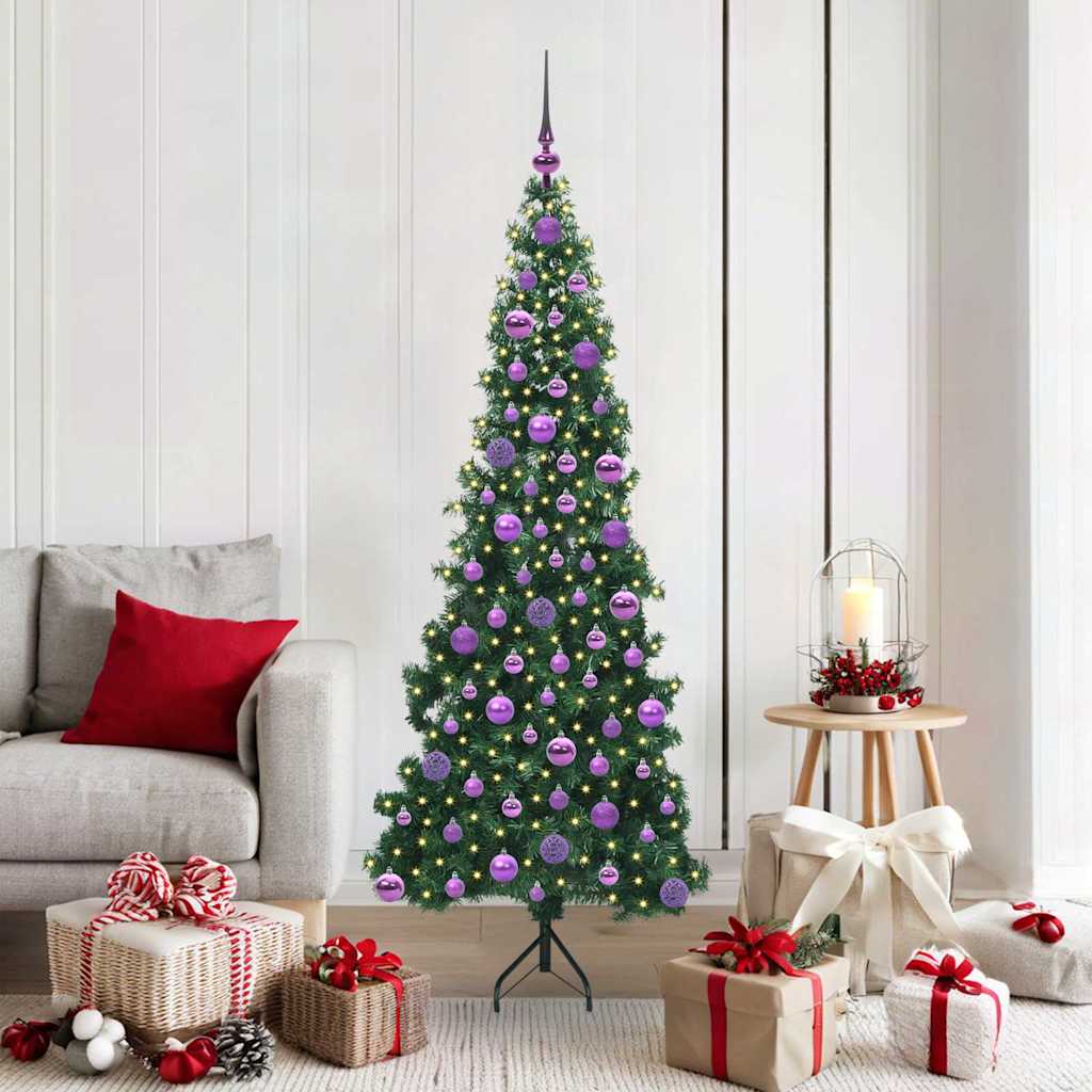 vidaXL Eckiger künstlicher Weihnachtsbaum Grün 180 cm PVC und Metall