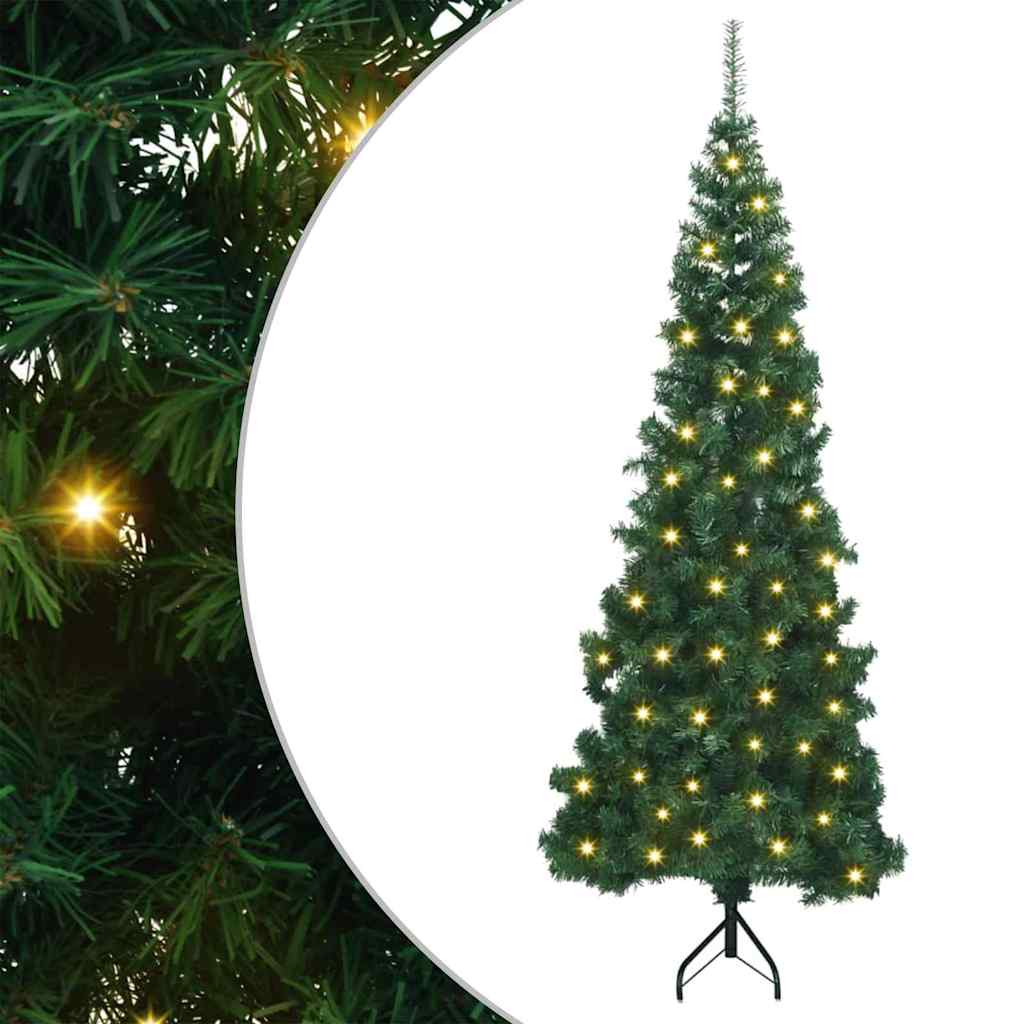 vidaXL Eckiger künstlicher Weihnachtsbaum Grün 240 cm PVC und Metall