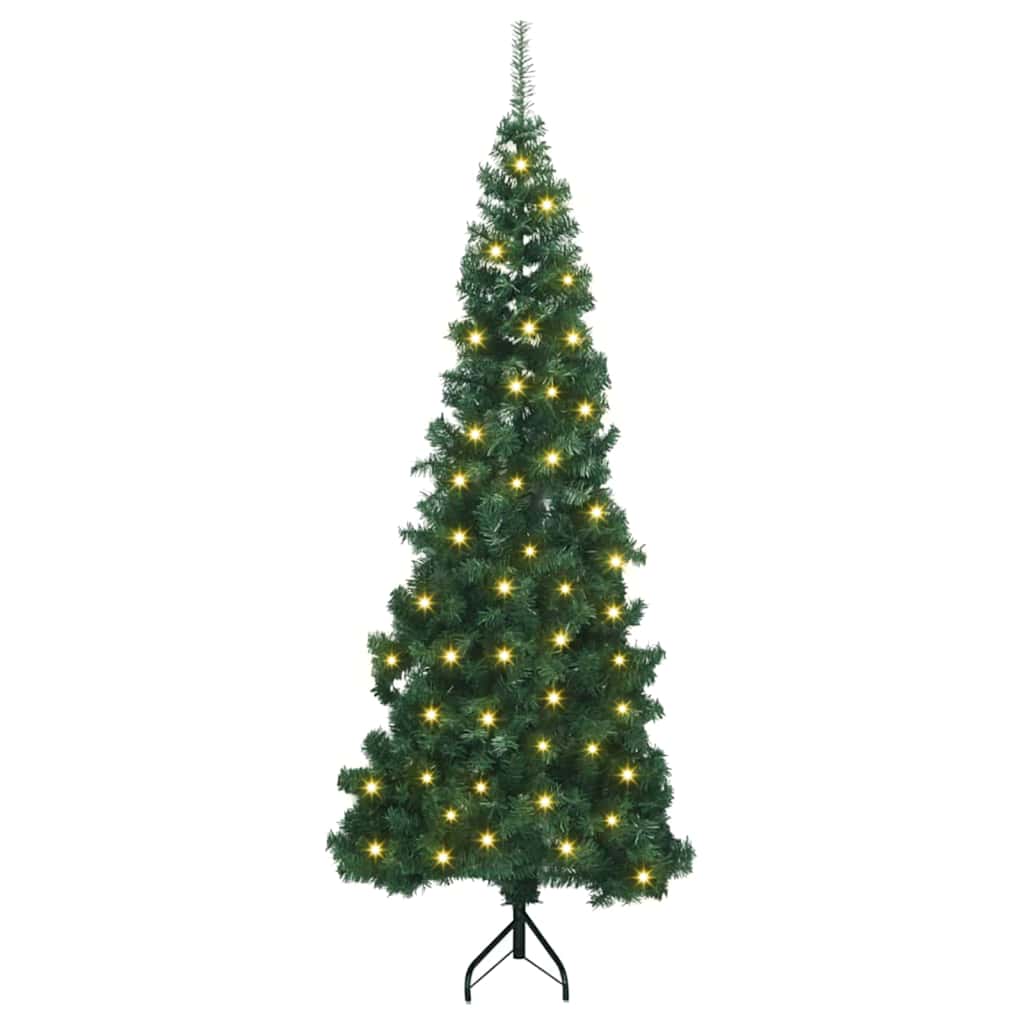 vidaXL Eckiger künstlicher Weihnachtsbaum Grün 240 cm PVC und Metall