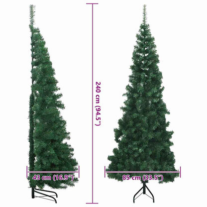 vidaXL Eckiger künstlicher Weihnachtsbaum Grün 240 cm PVC und Metall