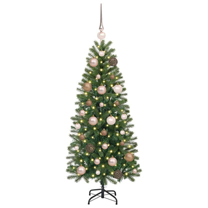 vidaXL Künstlicher Weihnachtsbaum mit 150 LEDs Grün 120 cm PE und PVC