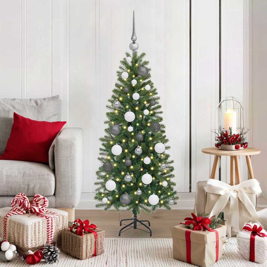 vidaXL Künstlicher Weihnachtsbaum mit 150 LEDs Grün 120 cm PE und PVC