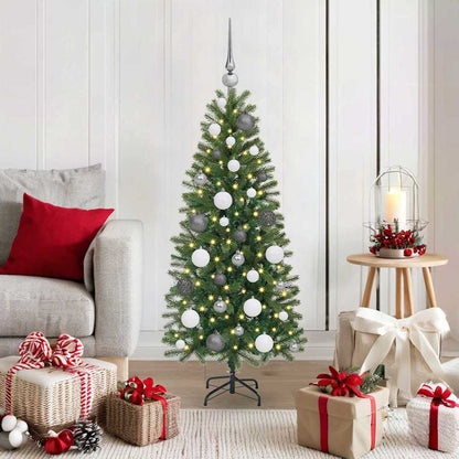 vidaXL Künstlicher Weihnachtsbaum mit 150 LEDs Grün 120 cm PE und PVC