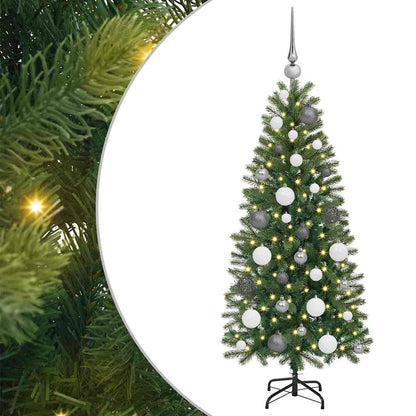 vidaXL Künstlicher Weihnachtsbaum mit 150 LEDs Grün 120 cm PE und PVC