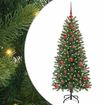 vidaXL Künstlicher Weihnachtsbaum mit 150 LEDs Grün 120 cm PE und PVC