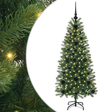 vidaXL Künstlicher Weihnachtsbaum mit 150 LEDs Grün 120 cm PE und PVC