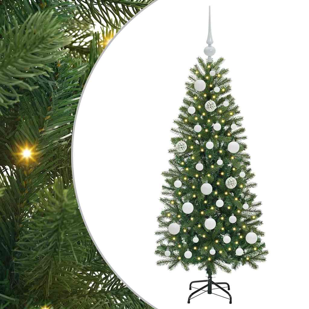 vidaXL Künstlicher Weihnachtsbaum mit 150 LEDs Grün 120 cm PE und PVC
