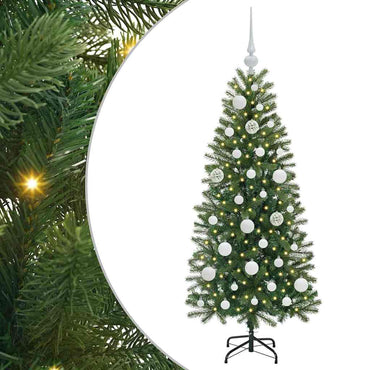 vidaXL Künstlicher Weihnachtsbaum mit 150 LEDs Grün 120 cm PE und PVC
