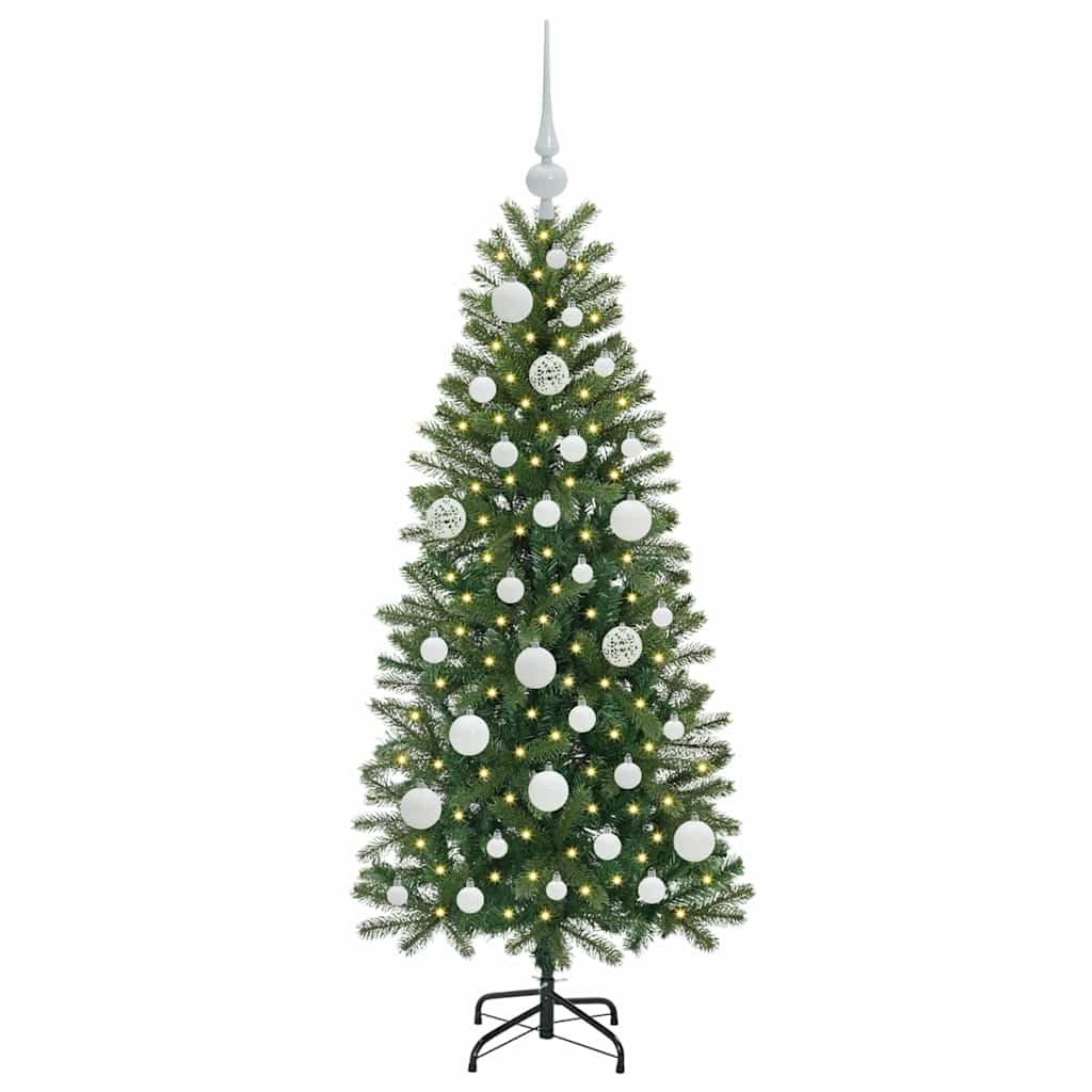 vidaXL Künstlicher Weihnachtsbaum mit 150 LEDs Grün 120 cm PE und PVC
