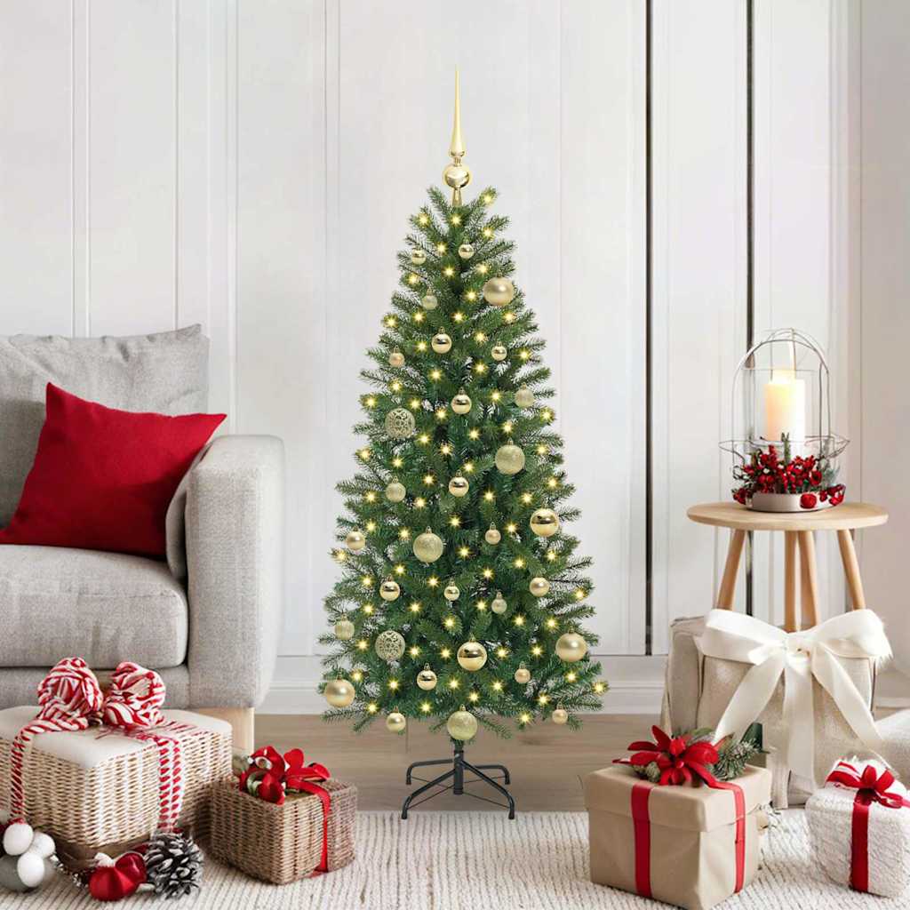 vidaXL Künstlicher Weihnachtsbaum mit 150 LEDs Grün 120 cm PE und PVC