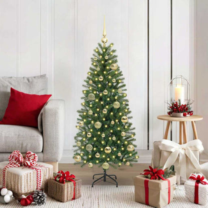 vidaXL Künstlicher Weihnachtsbaum mit 150 LEDs Grün 120 cm PE und PVC