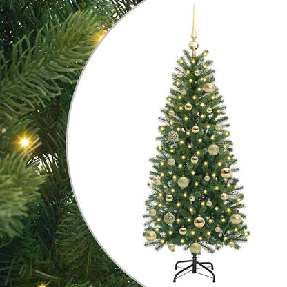 vidaXL Künstlicher Weihnachtsbaum mit 150 LEDs Grün 120 cm PE und PVC