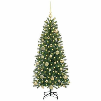 vidaXL Künstlicher Weihnachtsbaum mit 150 LEDs Grün 120 cm PE und PVC