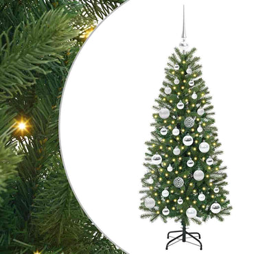 vidaXL Künstlicher Weihnachtsbaum mit 150 LEDs Grün 120 cm PE und PVC