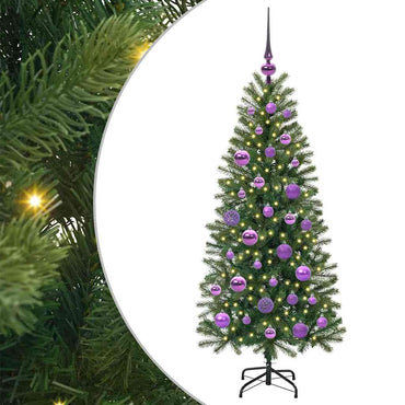 vidaXL Künstlicher Weihnachtsbaum mit 150 LEDs Grün 120 cm PE und PVC