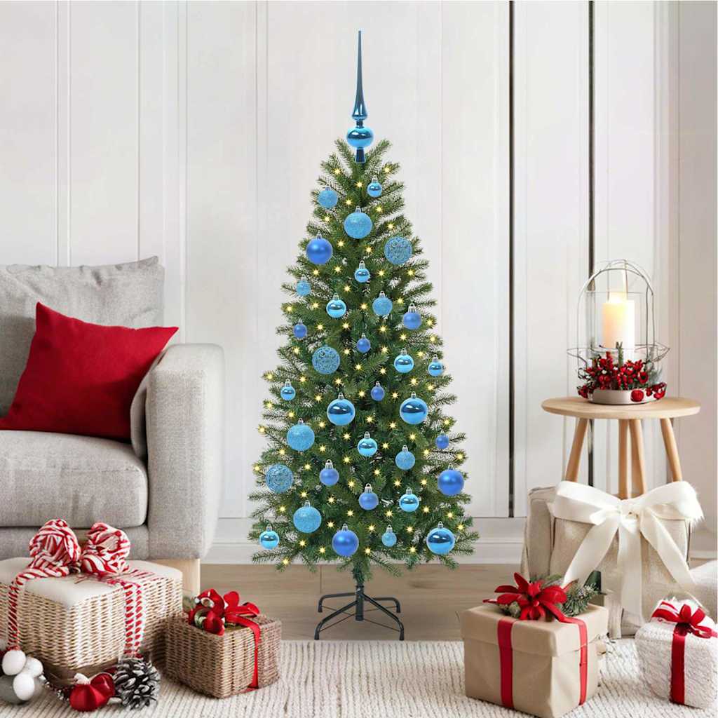 vidaXL Künstlicher Weihnachtsbaum mit 150 LEDs Grün 120 cm PE und PVC