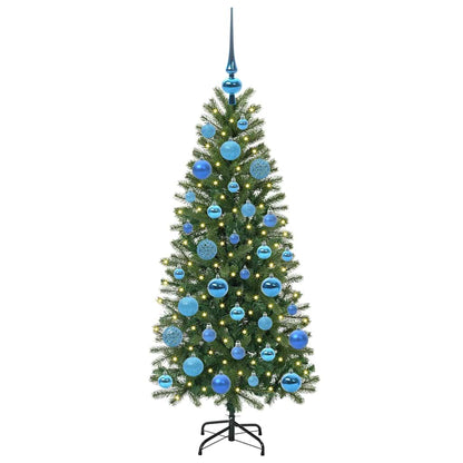 vidaXL Künstlicher Weihnachtsbaum mit 150 LEDs Grün 120 cm PE und PVC