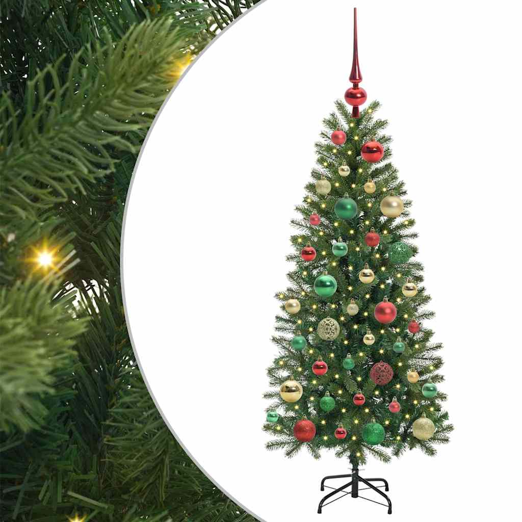 vidaXL Künstlicher Weihnachtsbaum mit 150 LEDs Grün 120 cm PE und PVC