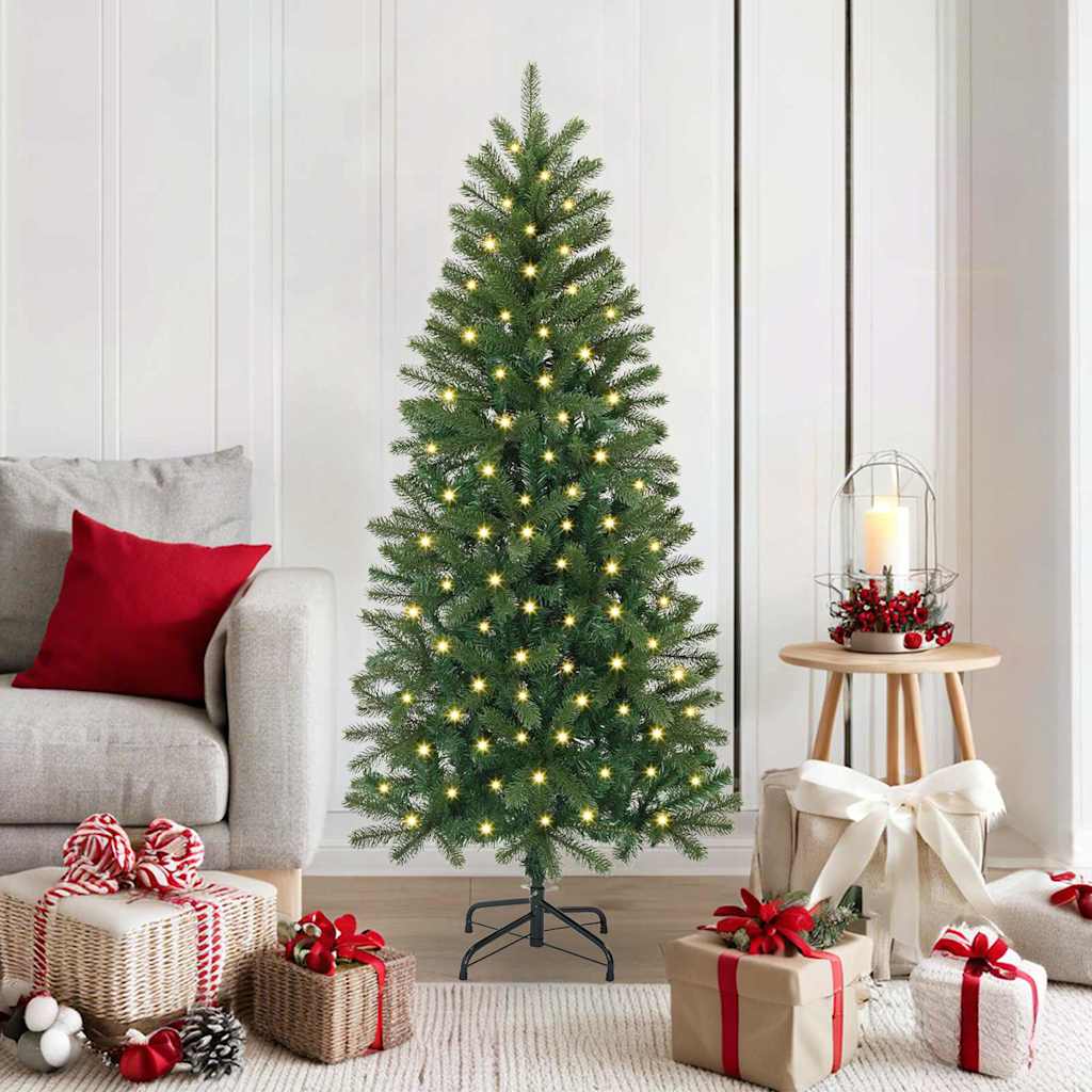 vidaXL Künstlicher Weihnachtsbaum mit 150 LEDs Grün 150 cm PE und PVC