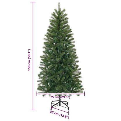 vidaXL Künstlicher Weihnachtsbaum mit 150 LEDs Grün 150 cm PE und PVC