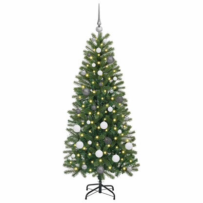 Künstlicher Weihnachtsbaum mit 150 LEDs Grün 150 cm PE und PVC
